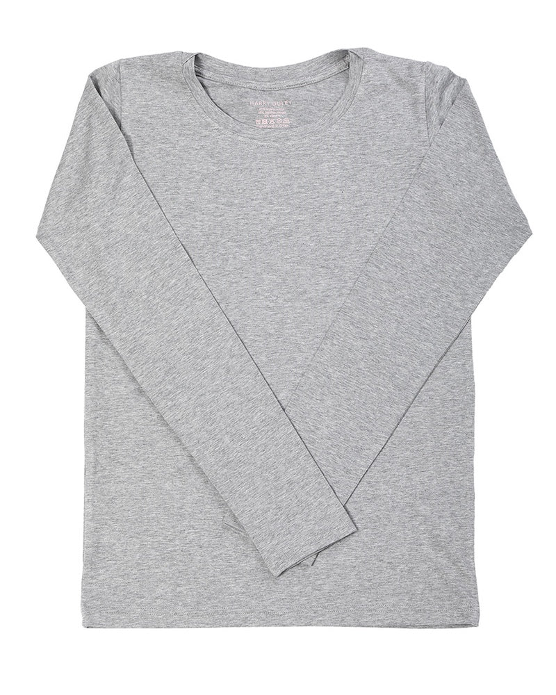 T-shirt à manches longues superposé – Gris chiné