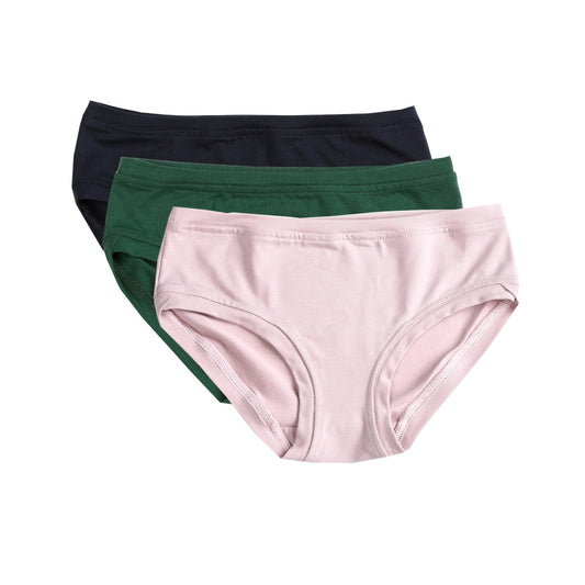 Pack of 3 Low Rise Pants ~ Midnight/Emerald/Dusty Pink