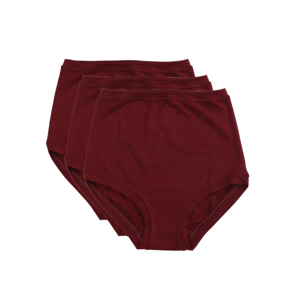 Lot de 3 pantalons taille haute ~ Bordeaux 