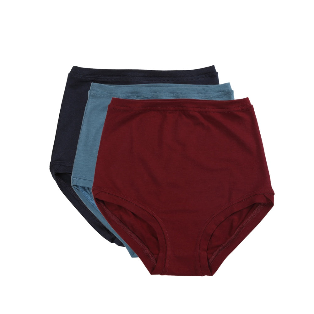 Pack of 3 High Rise Pants ~ Midnight, Steel Blue, Bordeaux