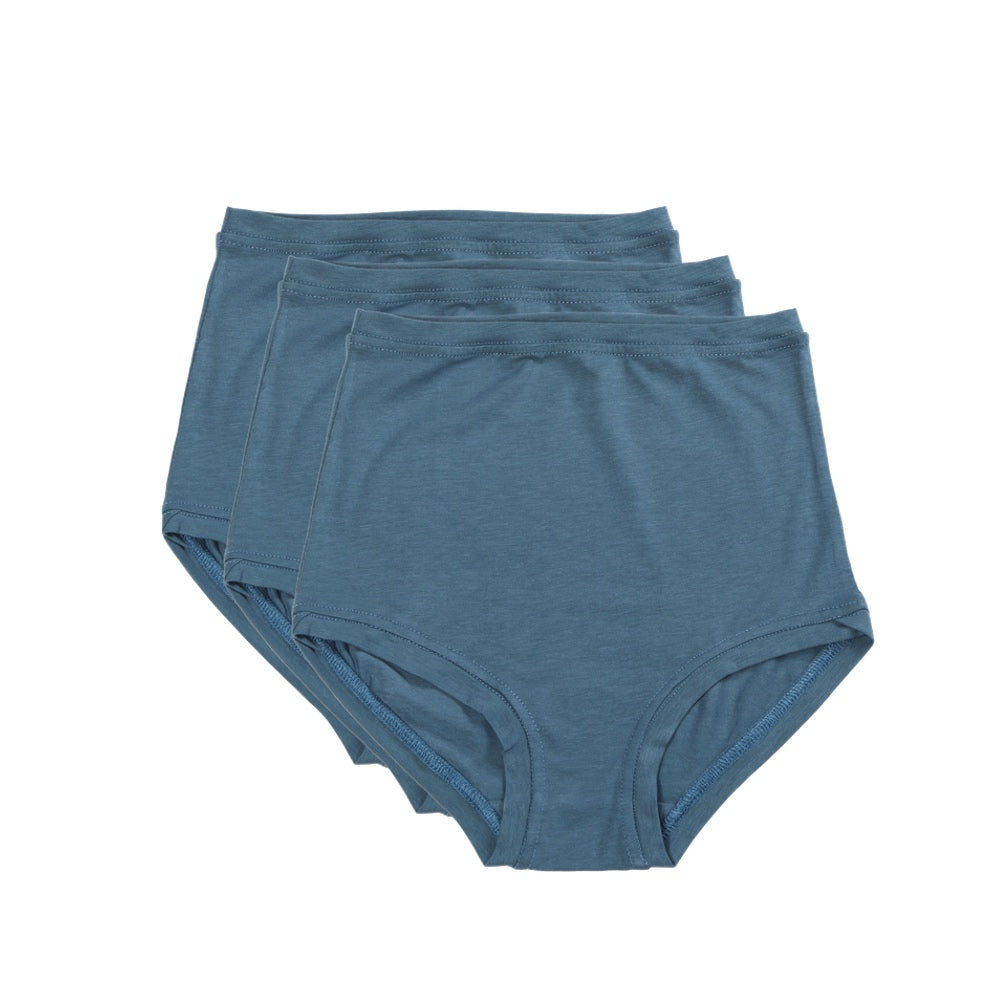 Lot de 3 pantalons taille haute ~ Bleu acier 