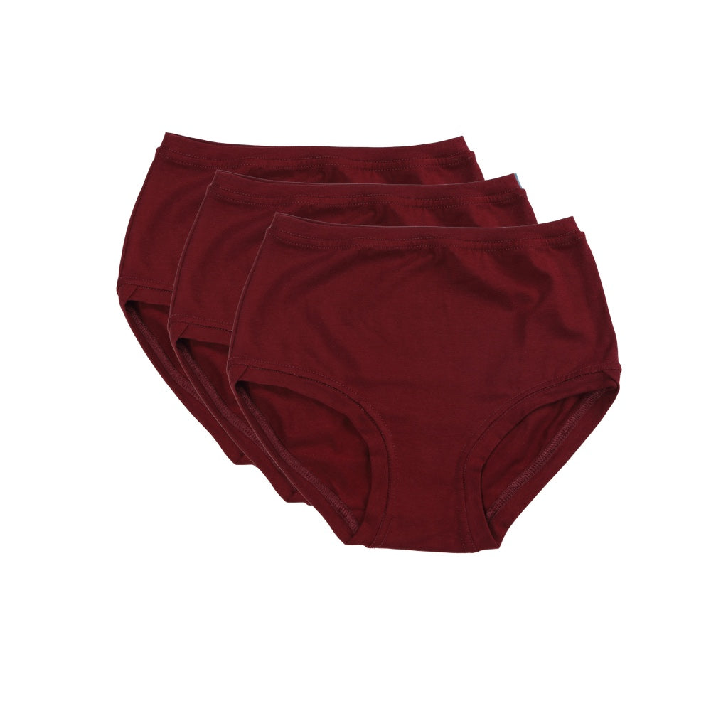 Lot de 3 pantalons taille mi-haute ~ Bordeaux 