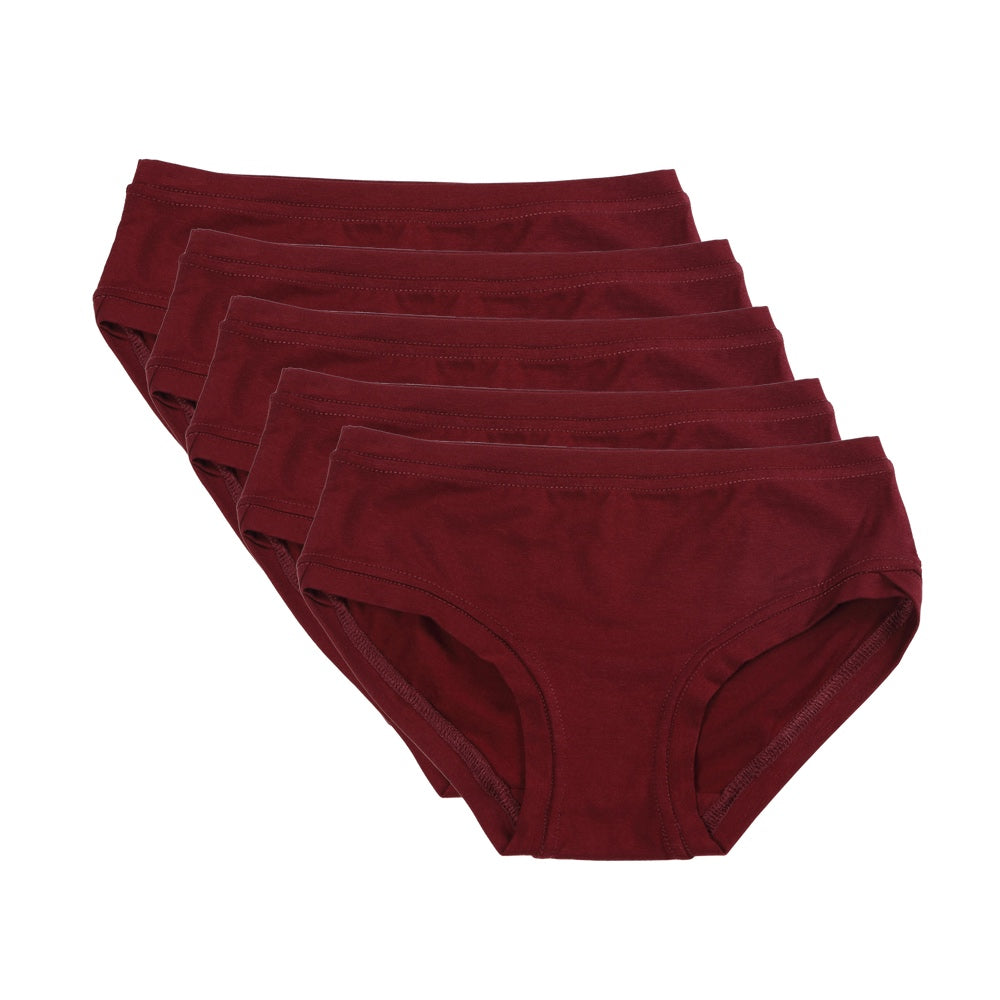 Pack of 5 Low Rise Pants ~ Bordeaux