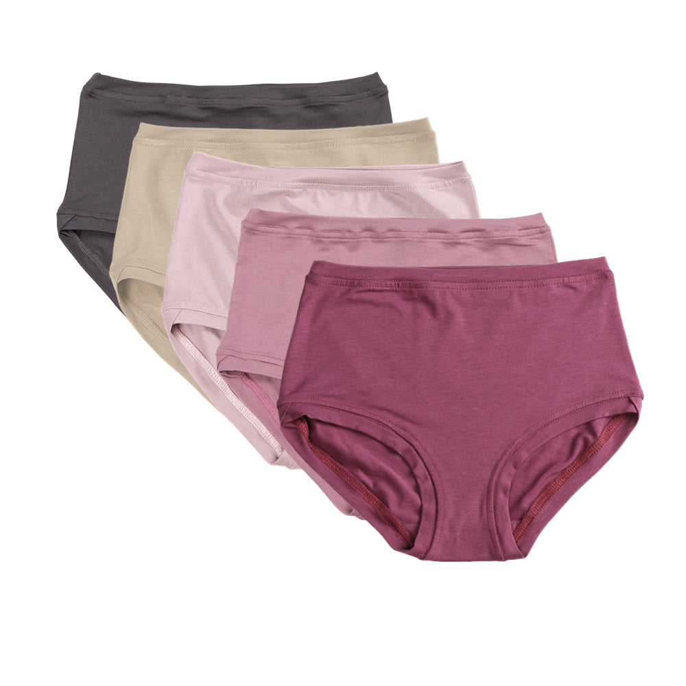 Pack of 5 Mid Rise Pants ~ Umber, Sand & Pinks