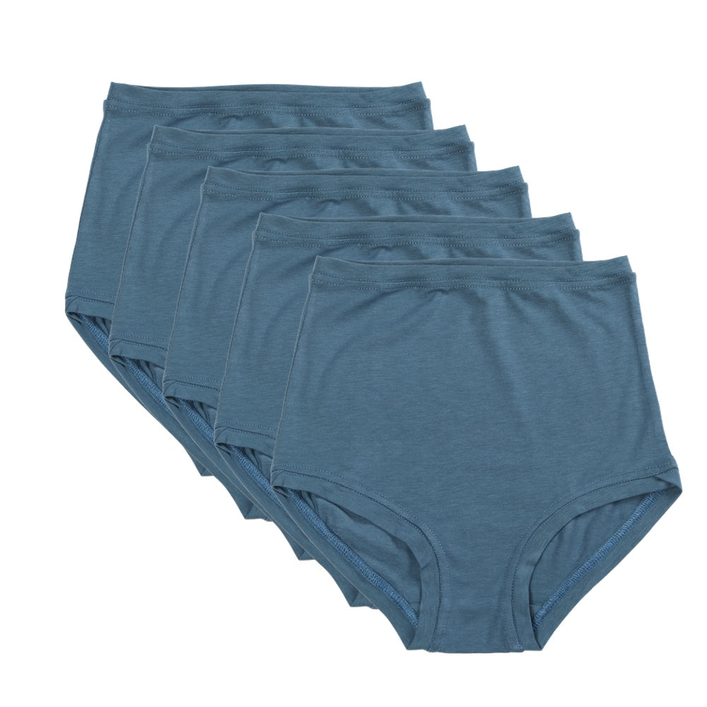 Pack of 5 High Rise Pants ~ Steel Blue