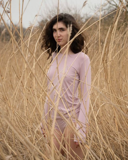 Pantalon taille haute ~ Rose poudré
