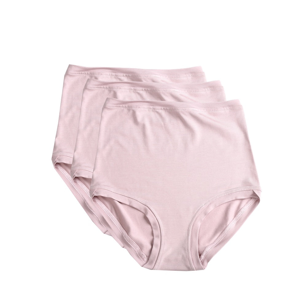 Lot de 3 pantalons taille haute ~ Rose poudré 