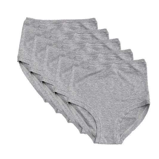Pack of 5 High Rise Pants ~ Marl Grey