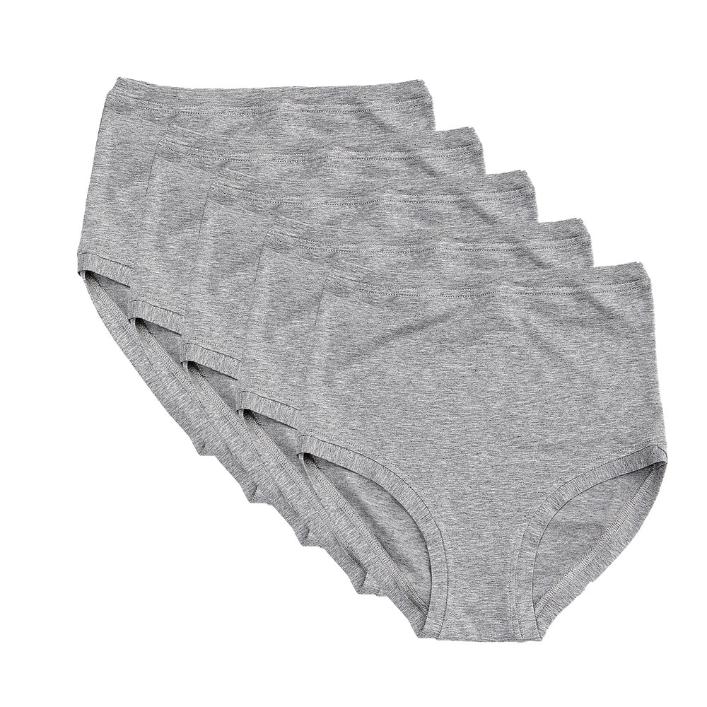 Lot de 5 pantalons taille haute ~ Gris chiné 
