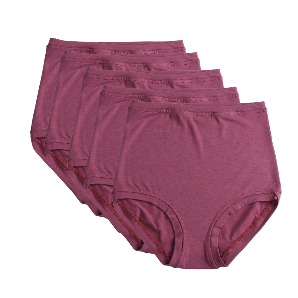 Lot de 5 pantalons taille haute ~ Vieux rose 