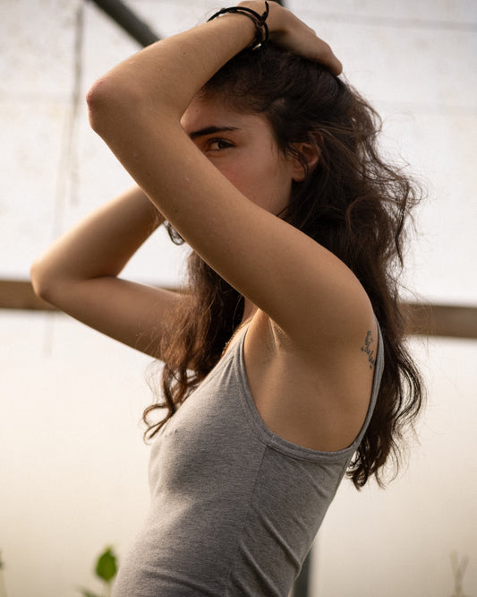 Gilet à bretelles ~ Gris chiné