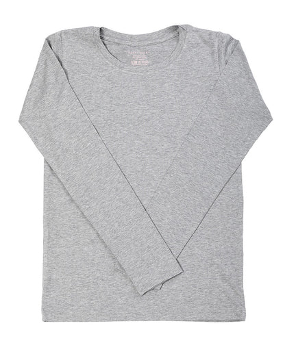 T-shirt à manches longues superposé – Gris chiné
