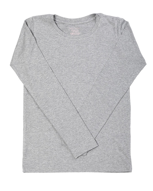 T-shirt à manches longues superposé – Gris chiné