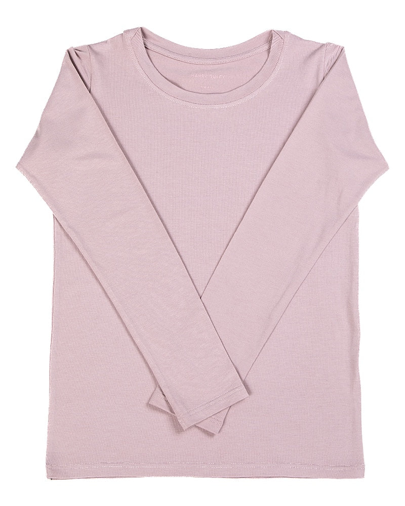 T-shirt à manches longues superposé – Rose poudré
