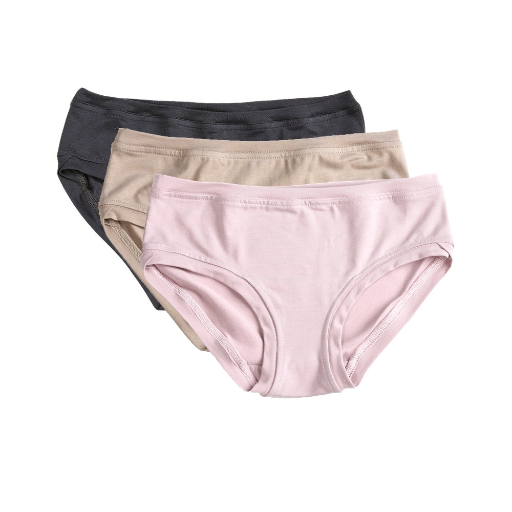 Pack of 3 Low Rise Pants ~ Charcoal/Stone/Dusty Pink