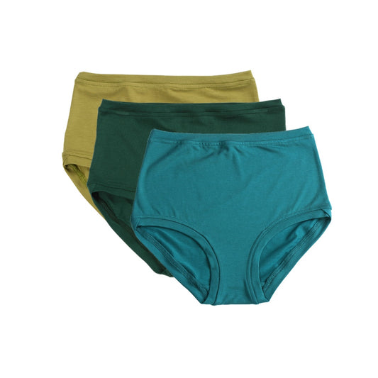 Pack of 3 Mid Rise Pants ~ Olive/Emerald/Teal