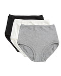 Pack of 3 Mid Rise Pants in a bag ~ Black, Natural, Marl Grey