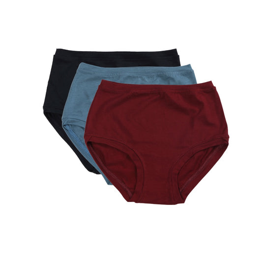 Pack of 3 Mid Rise Pants ~ Midnight/Bordeaux/Steel Blue