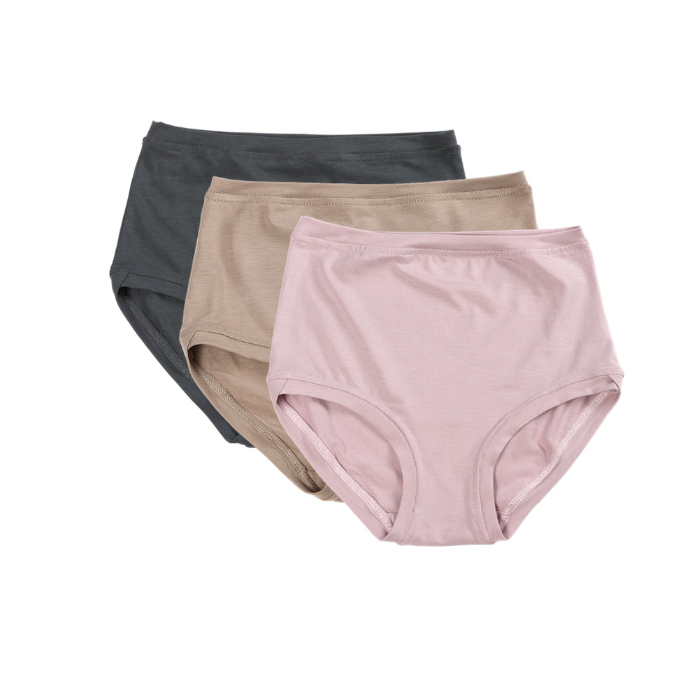 Pack of 3 Mid Rise Pants ~ Charcoal, Stone, Dusty Pink