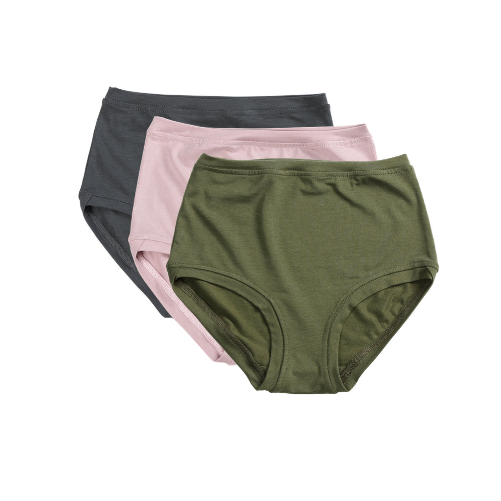 Pack of 3 Mid Rise Pants ~ Charcoal, Dusty Pink, Khaki
