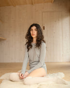 Long Sleeve Twin Set ~ Marl Grey