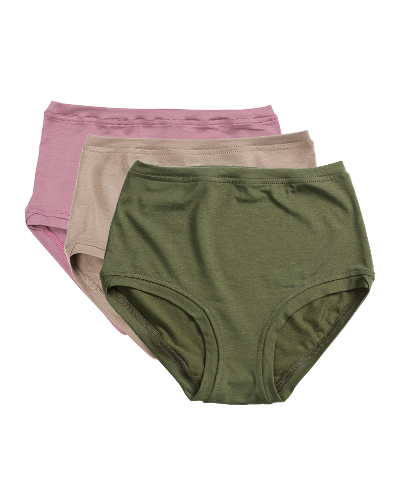 Pack of 3 Mid Rise Pants in a Bag ~ Antique Pink, Stone, Khaki