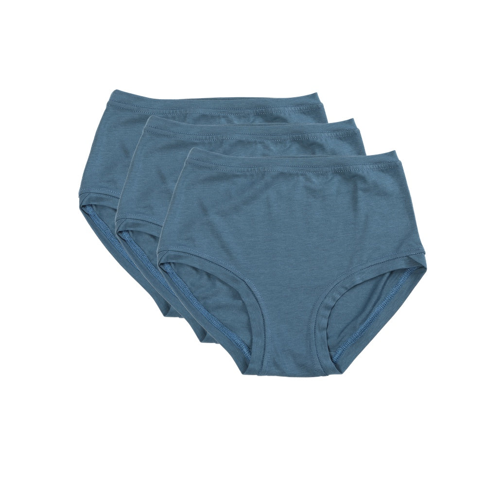 Lot de 3 pantalons taille mi-haute ~ Bleu acier 