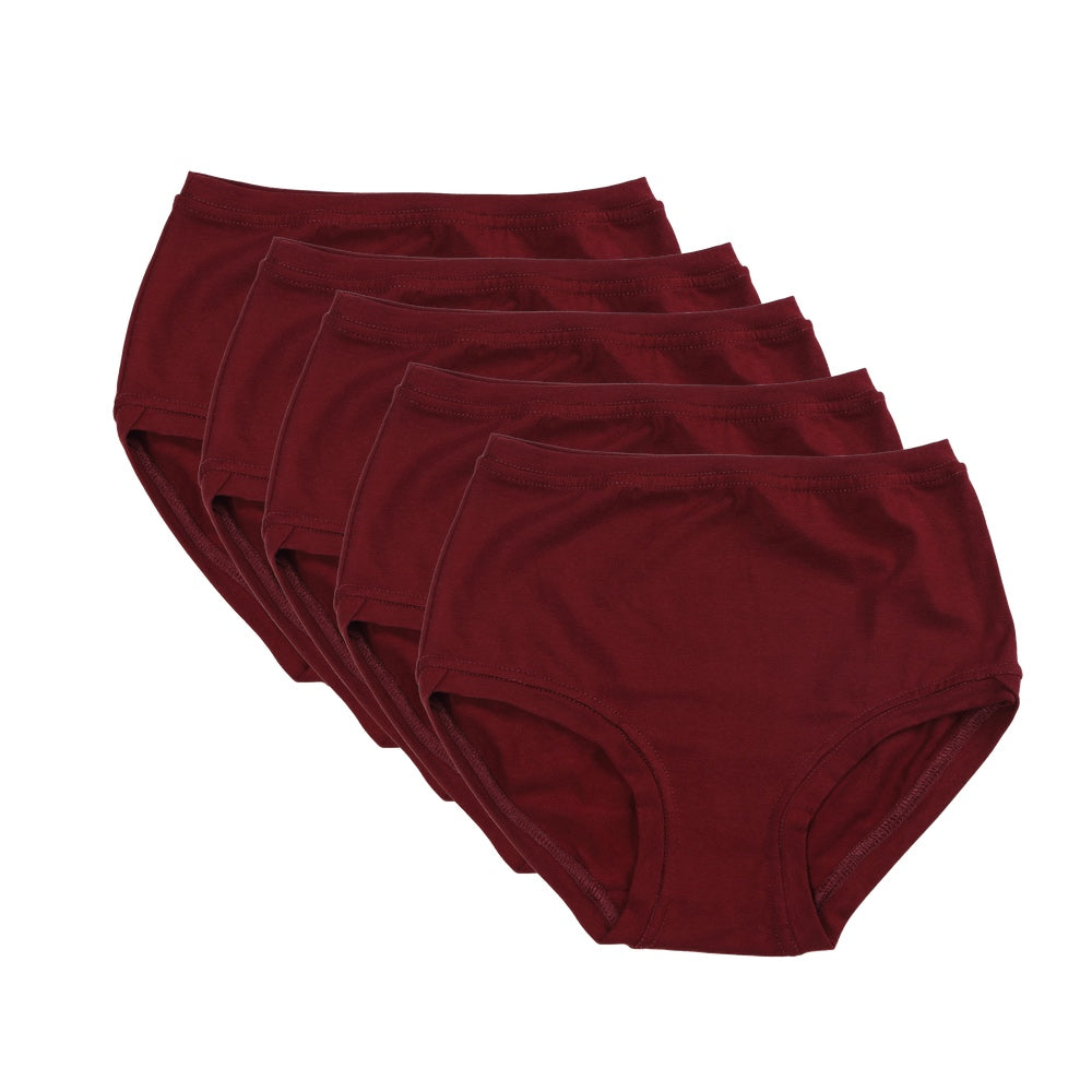Pack of 5 Mid Rise Pants ~ Bordeaux