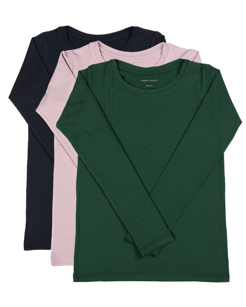 T-shirt à manches longues superposé – Rose poudré