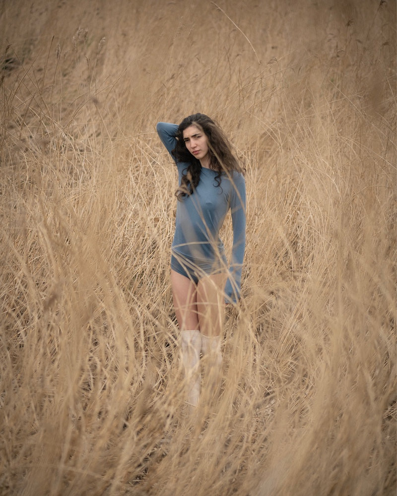 T-shirt à manches longues superposé – Rose poudré