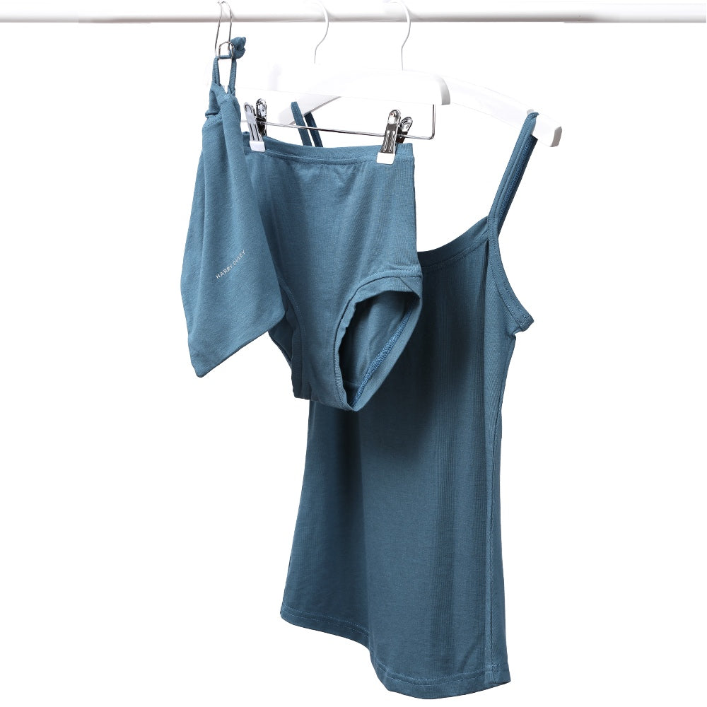 Strappy Vest & Pants in a Bag ~ Steel Blue