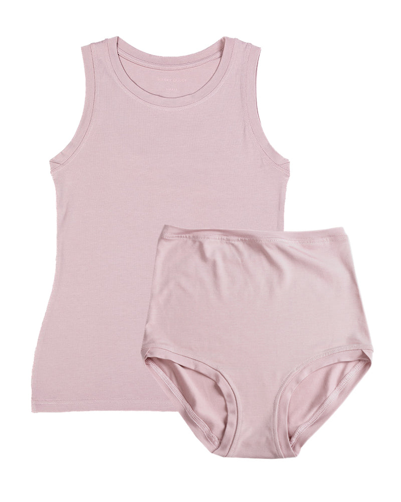 Boyish Vest Twin Set ~ Dusty Pink