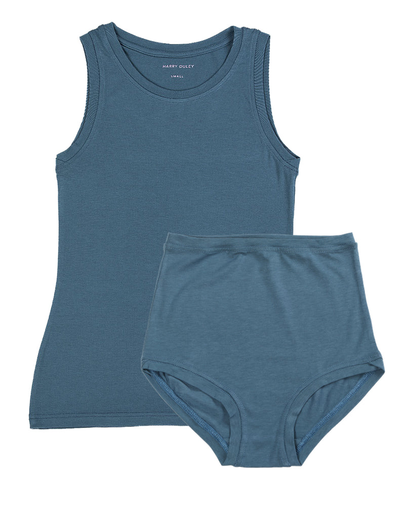 Boyish Vest Twin Set ~ Steel Blue
