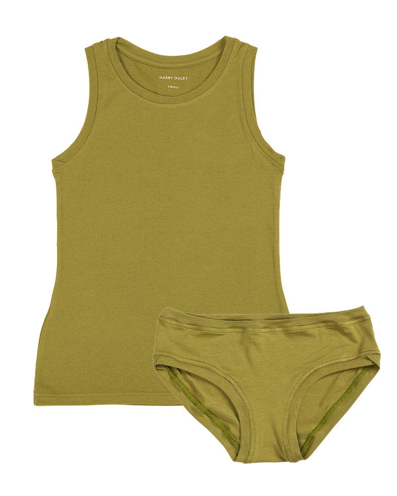 Boyish Vest Twin Set ~ Olive