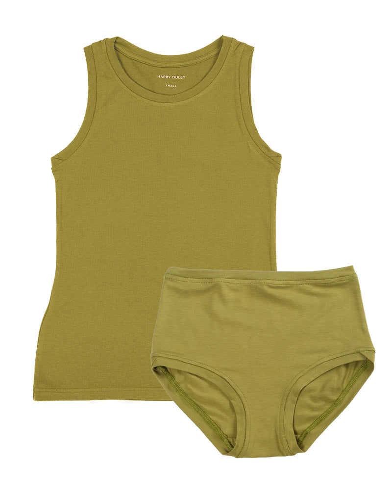 Boyish Vest Twin Set ~ Olive