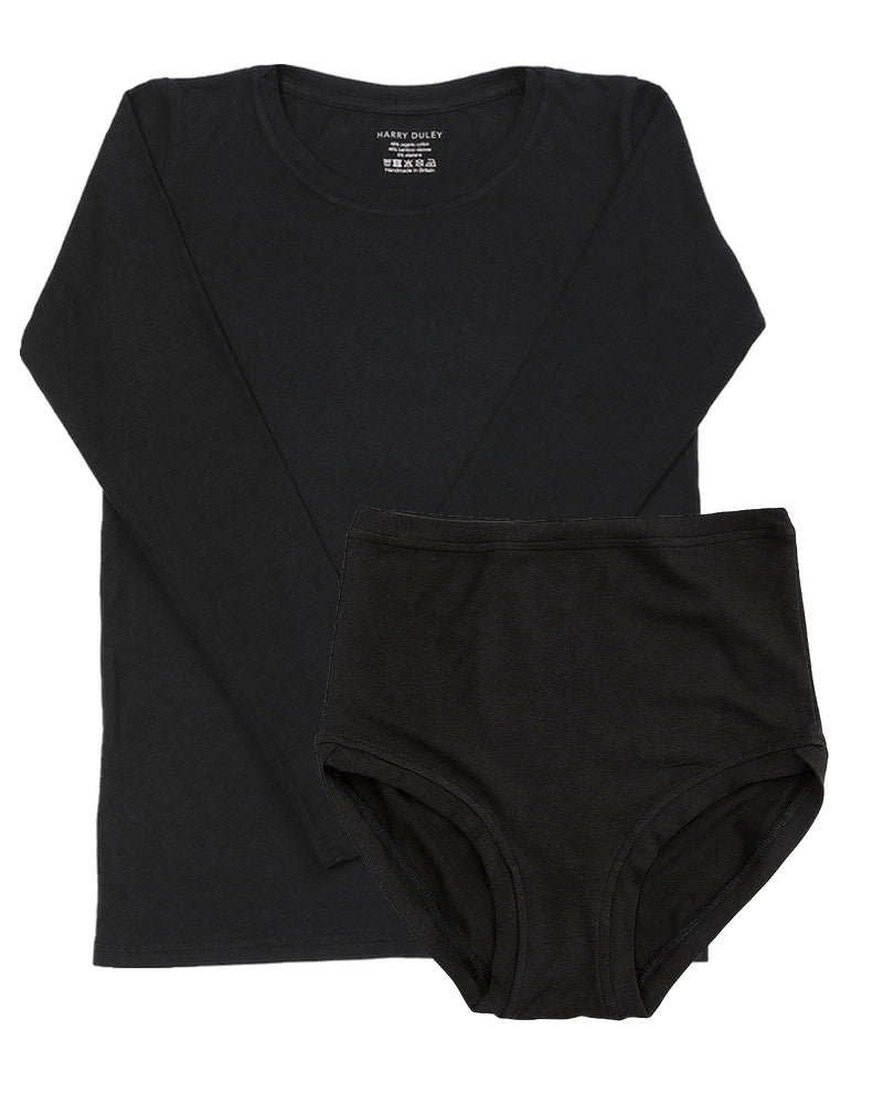 Long Sleeve Twin Set ~ Black Bamboo