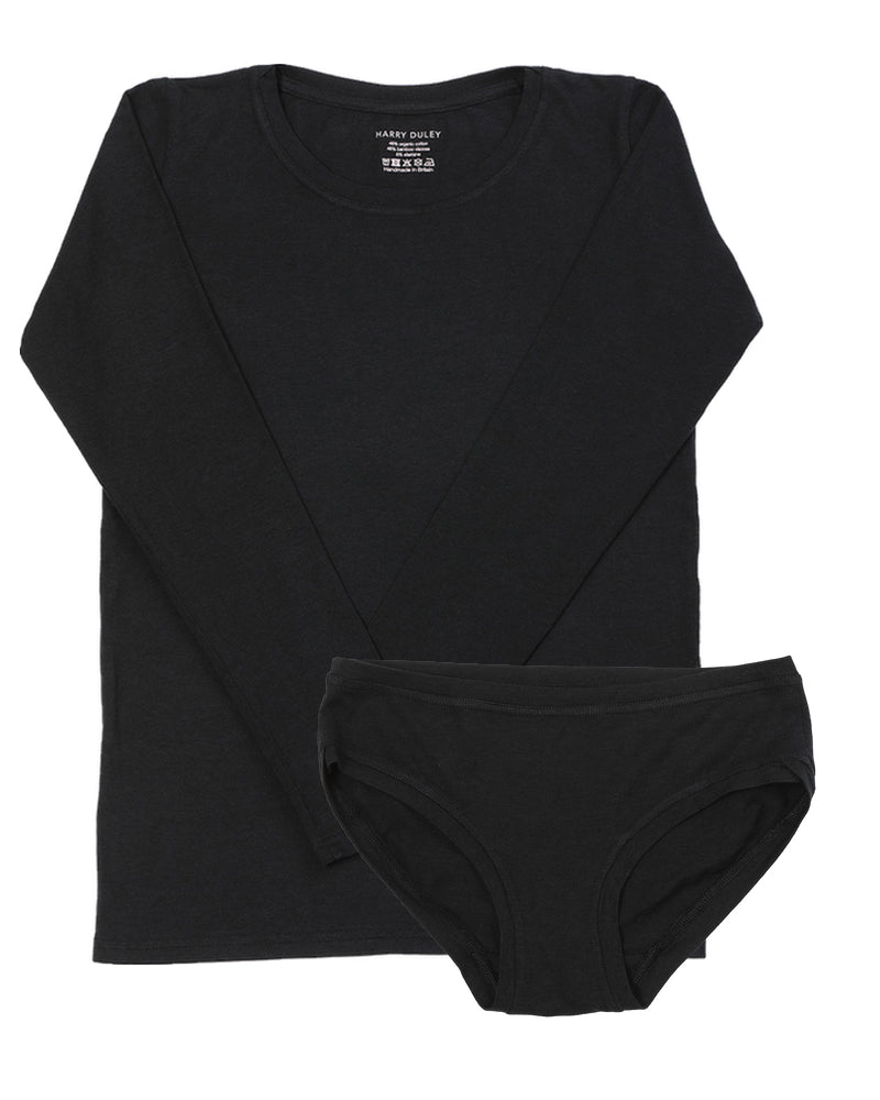 Long Sleeve Twin Set ~ Black Bamboo