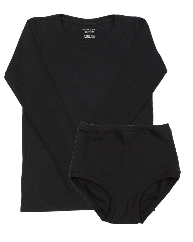 Long Sleeve Twin Set ~ Black Bamboo