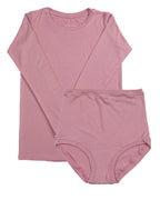 T-shirt à manches longues superposé – Rose poudré