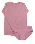 T-shirt à manches longues superposé – Rose poudré