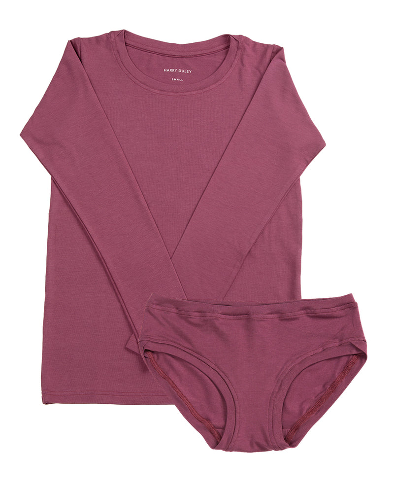T-shirt à manches longues superposé – Rose poudré