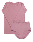 T-shirt à manches longues superposé – Rose poudré
