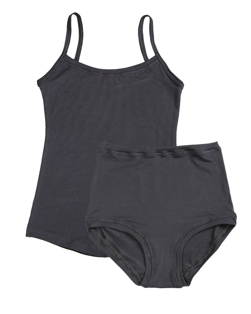 Strappy Vest Twin Set ~ Charcoal