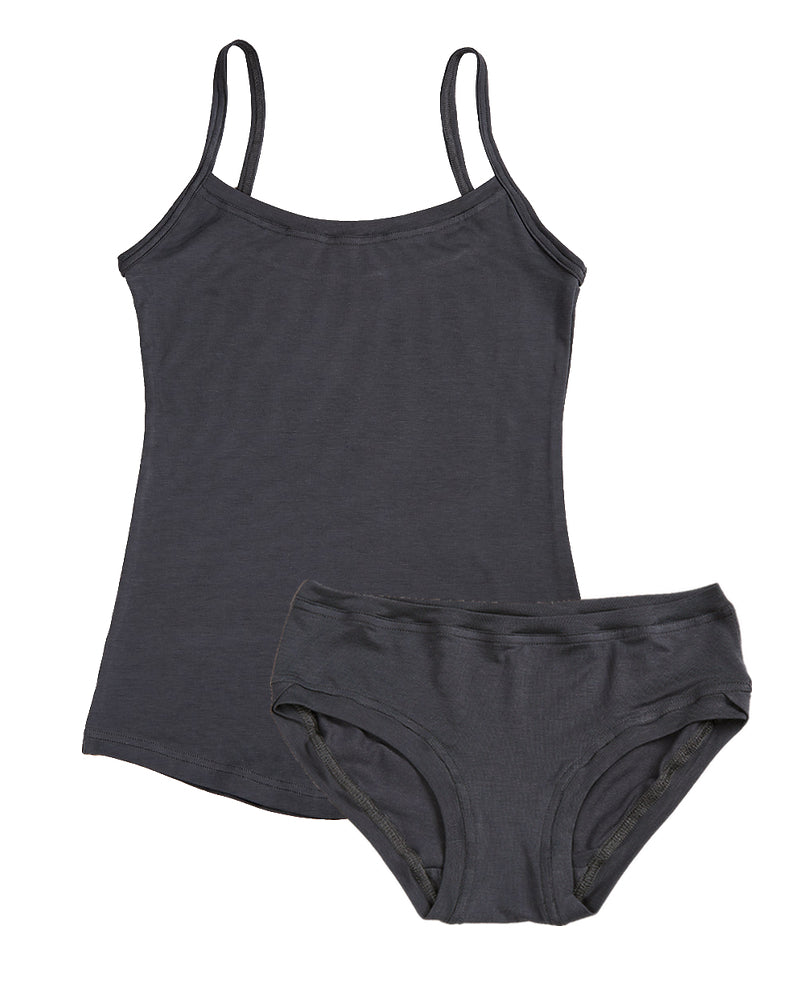 Strappy Vest Twin Set ~ Charcoal