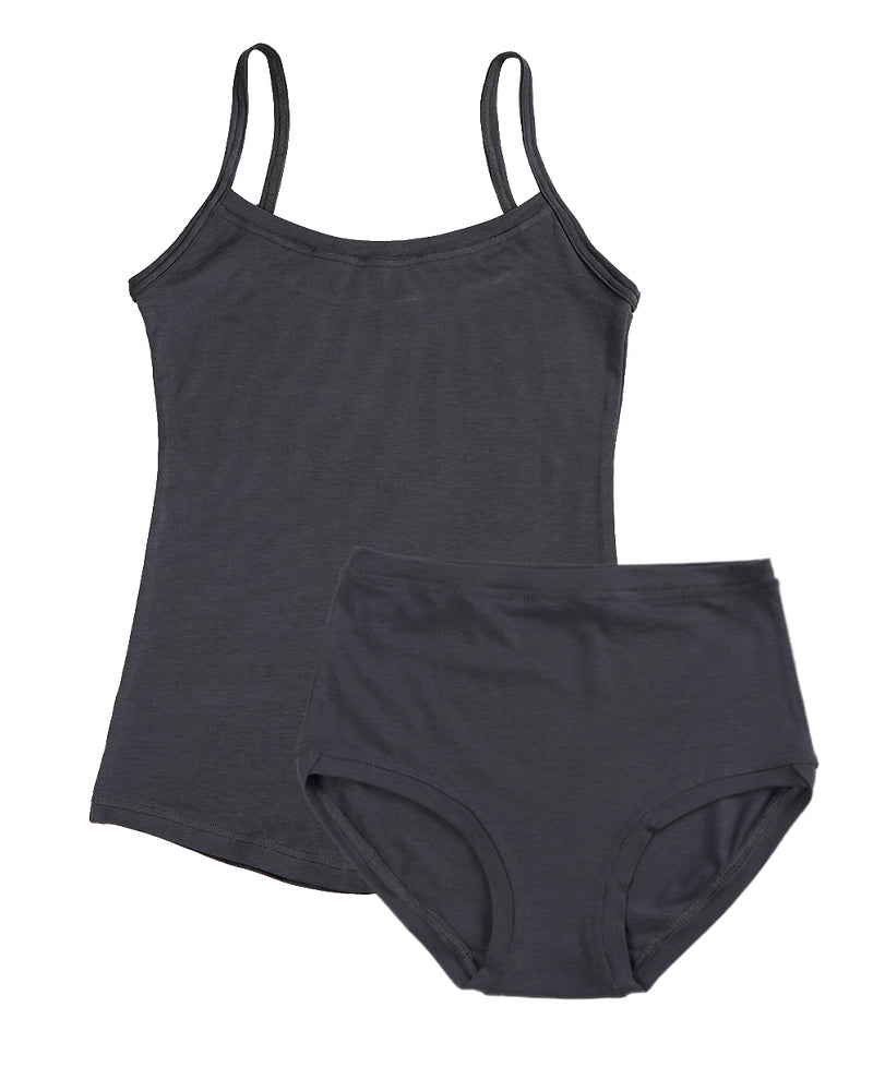 Strappy Vest Twin Set ~ Charcoal