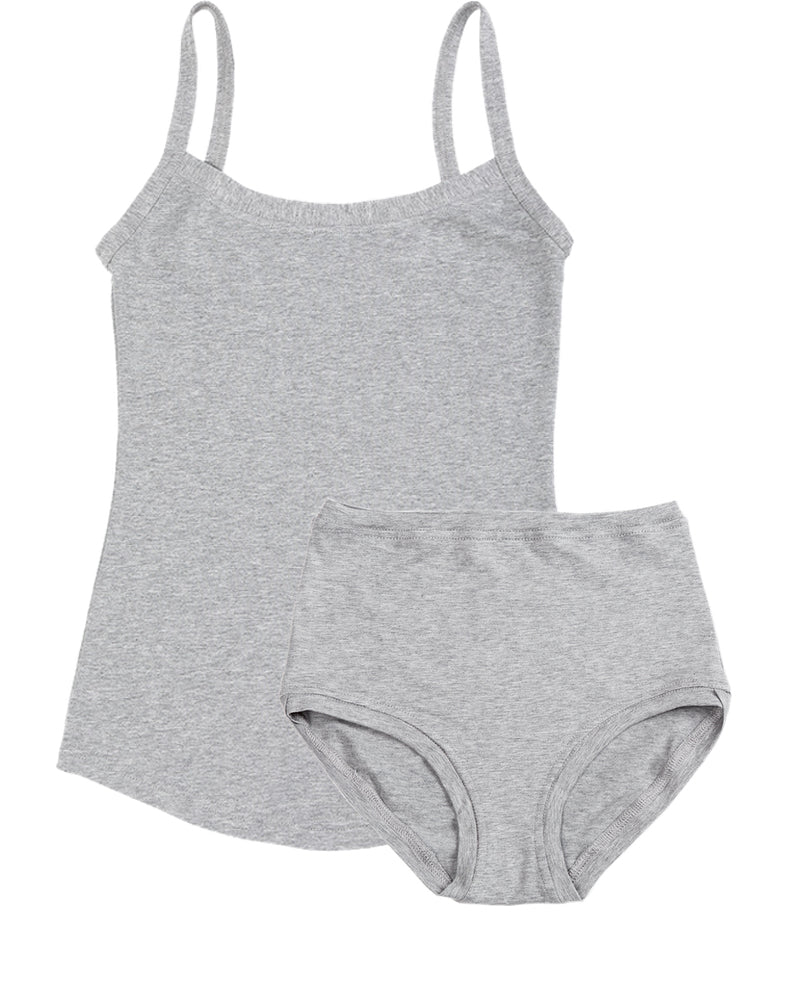 Strappy Vest Twin Set ~ Marl Grey