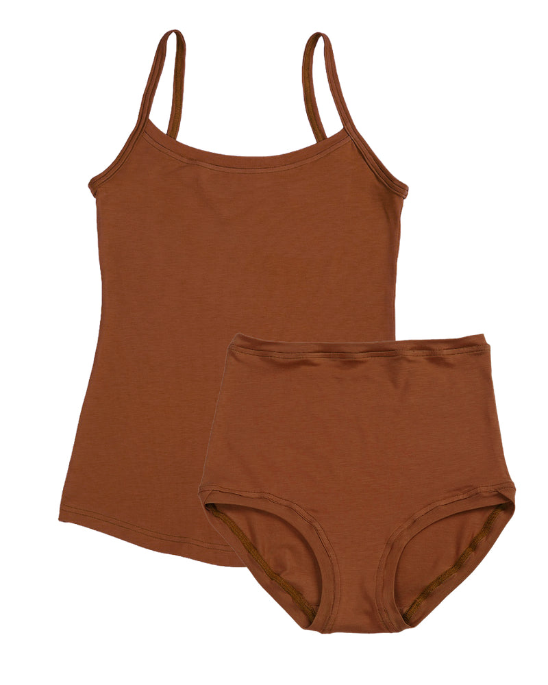 Strappy Vest Twin Set ~ Burnt Sienna