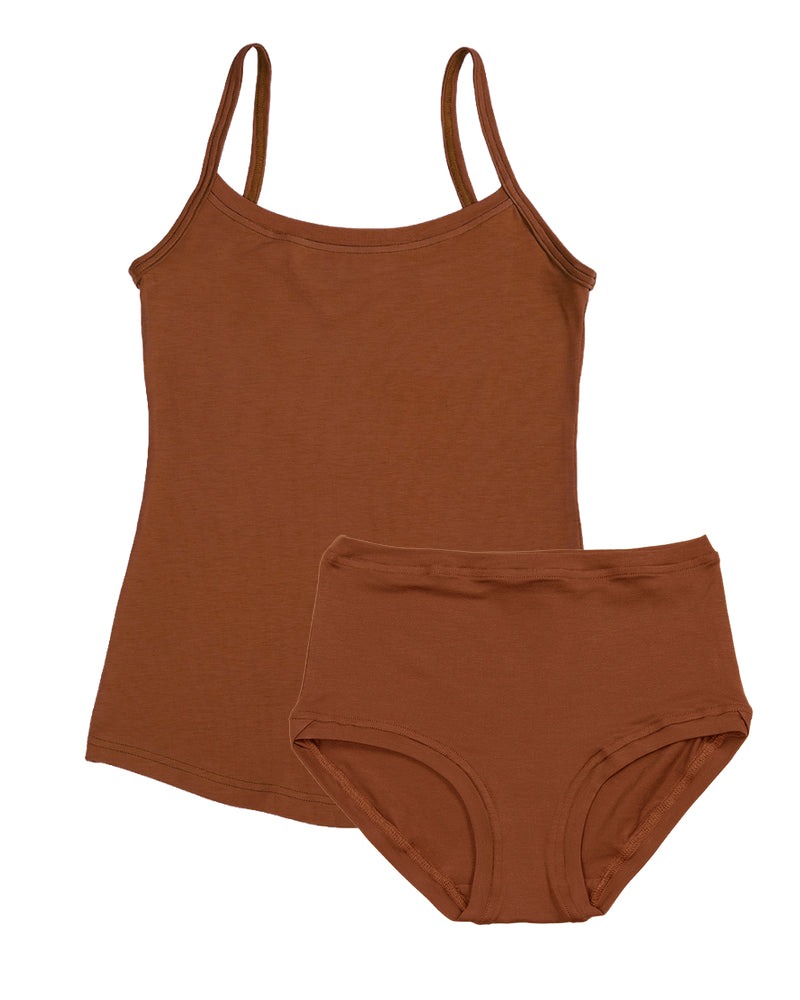 Strappy Vest Twin Set ~ Burnt Sienna