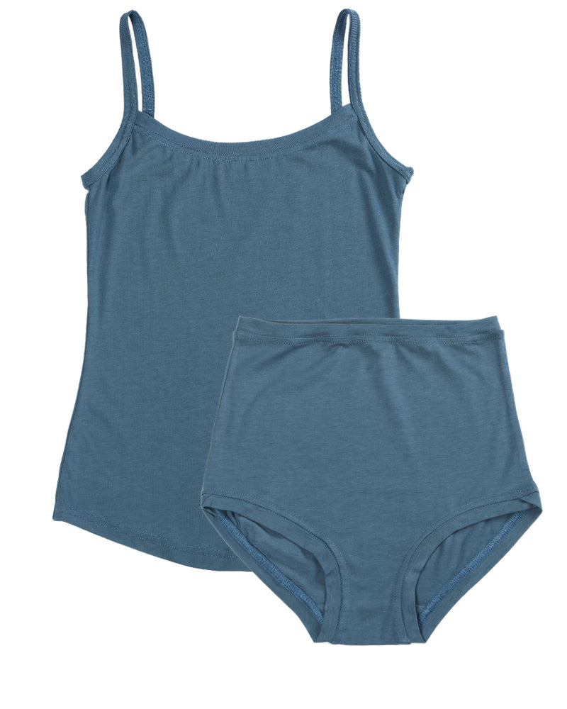 Strappy Vest Twin Set ~ Steel Blue