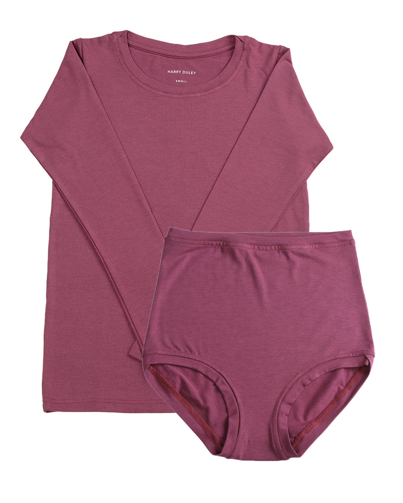 T-shirt à manches longues superposé – Rose poudré